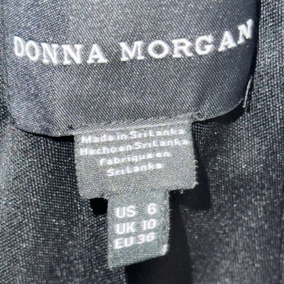 NWT Donna Morgan Solid Black Velvet Sleeveless Cocktail Midi Dress Size 6 - Picture 8 of 12